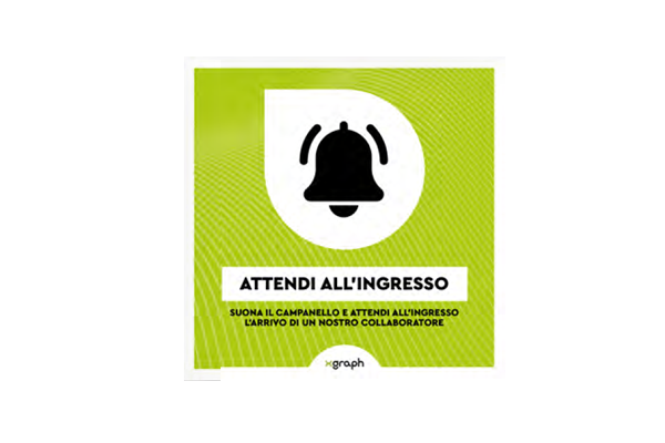 Cartello informativo attendi all'ingresso  30x30 cm - Linea Igienizzante