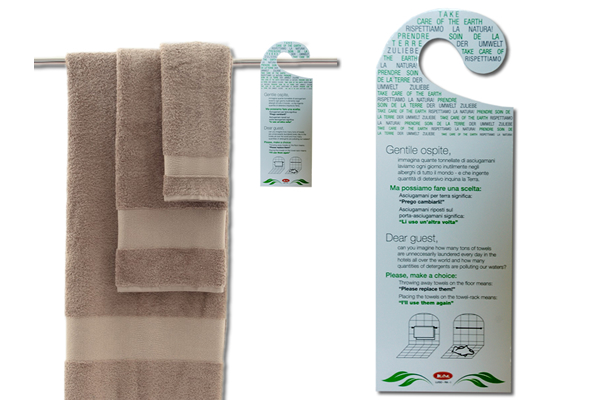 Cartello cambio asciugamani in cartoncino plastificato - Linea Generica