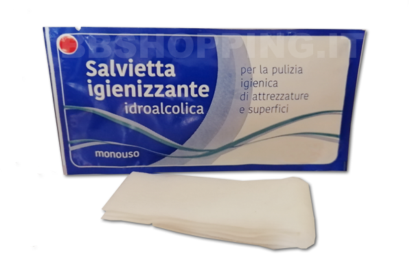 Salviettone igienizzante idroalcolica per superfici  7x14 cm - Linea Igienizzante